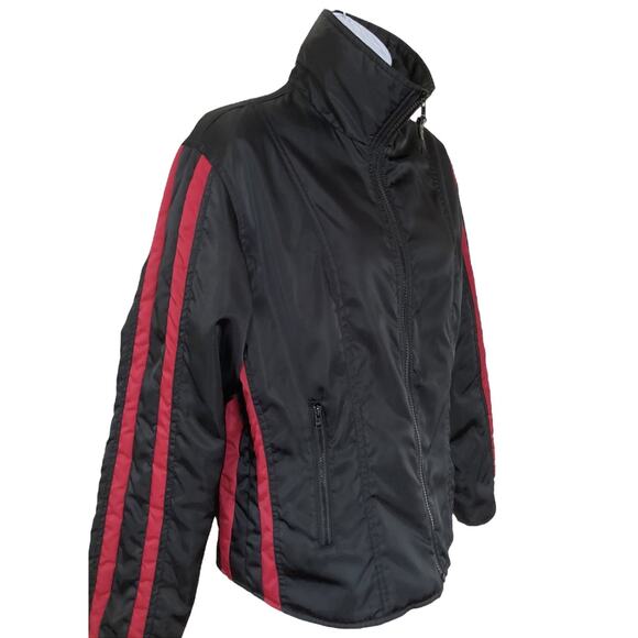 Vintage 90s Y2k Nylon Racing Stripe Ski Mechanic Gorp Windbreaker Jacket M/L - Picture 1 of 8